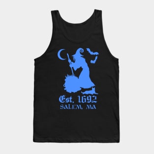 Salem Massachusetts Est. 1692 - Halloween Witch (BLUE) Tank Top